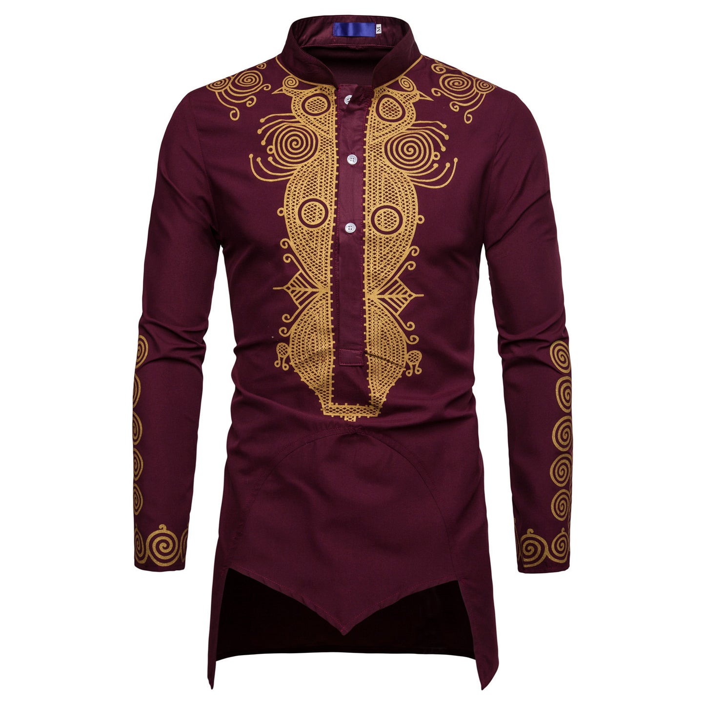 Men’s African Print Long Shirt – Elegant Traditional Style