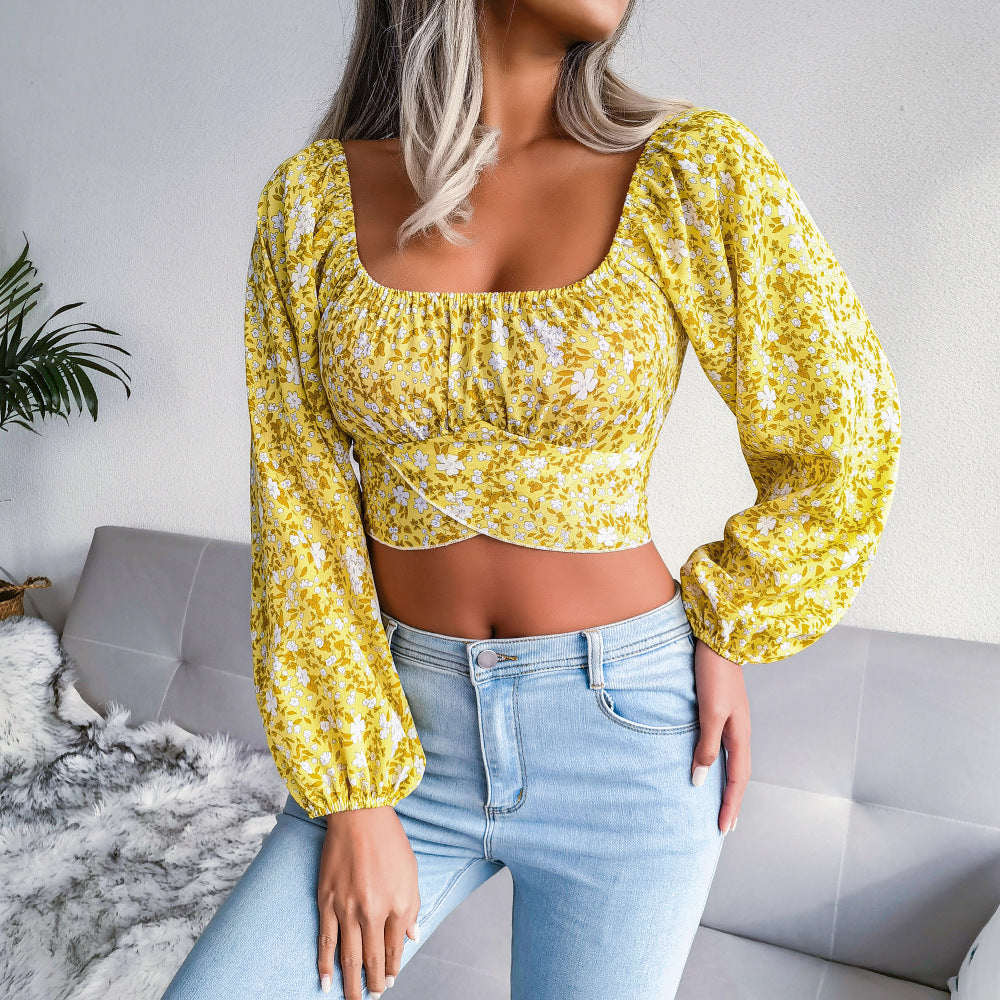 Sunshine Floral Crop Top – MAKAYAA
