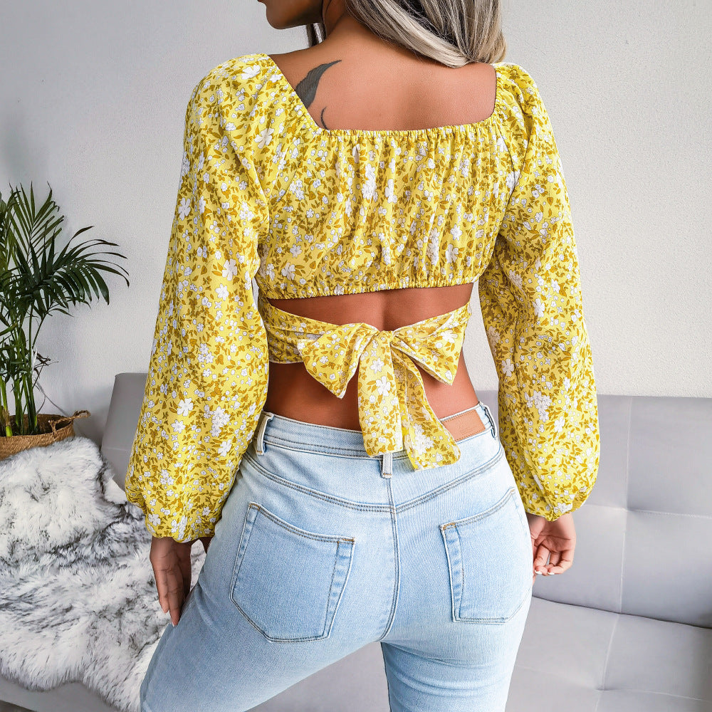 Sunshine Floral Crop Top – MAKAYAA