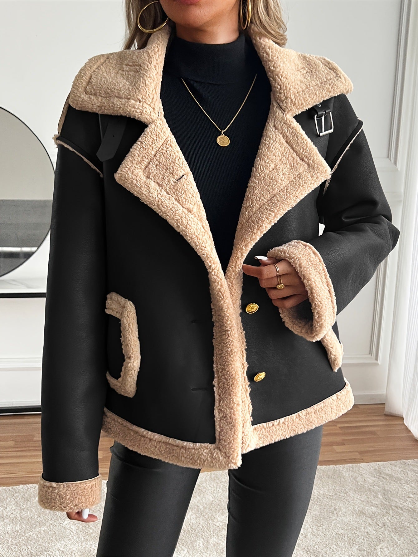 Winter Wool & Fur Coat – Elegant Locomotive Style | MAKAYAA