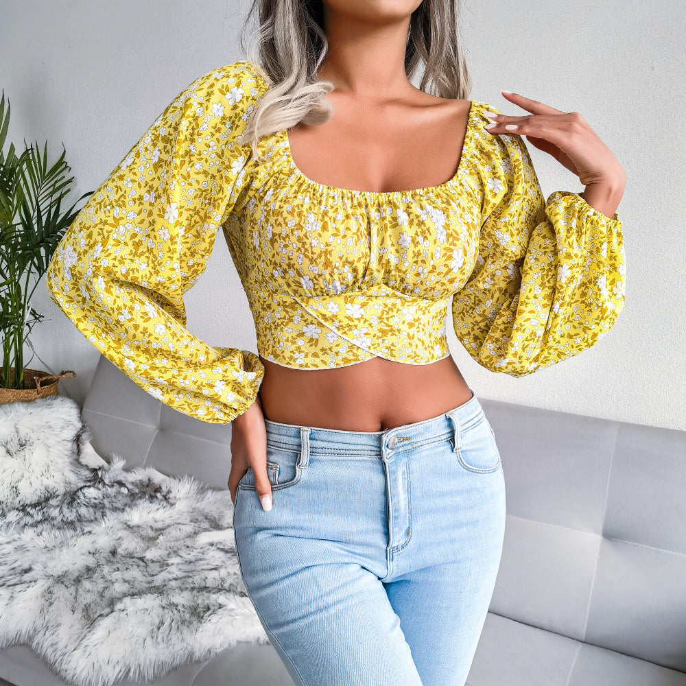 Sunshine Floral Crop Top – MAKAYAA