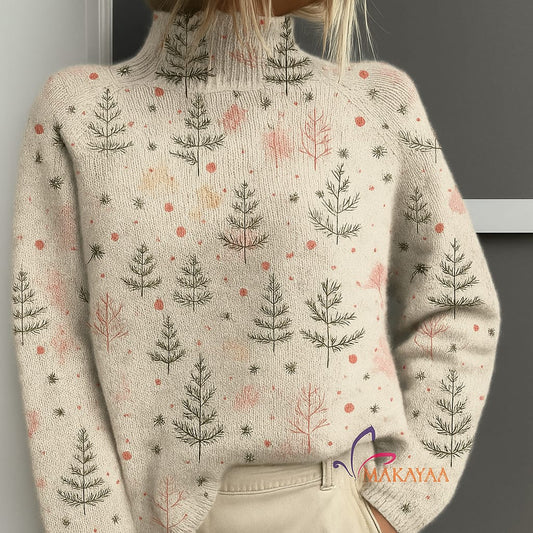Soft Turtleneck Sweater – Elegant Printed