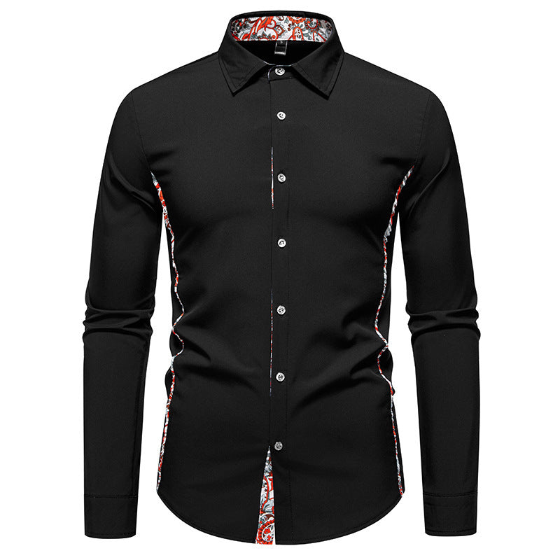 Men’s Paisley Polo Collar Casual Shirt – Elegant Streetwear Style