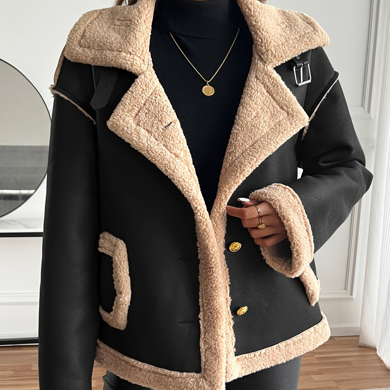 Winter Wool & Fur Coat – Elegant Locomotive Style | MAKAYAA